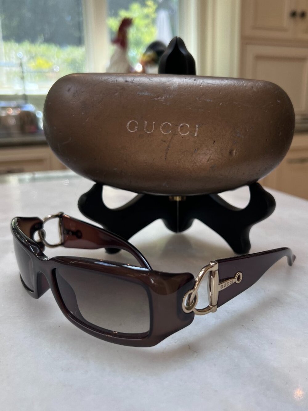 Gucci Vintage Snaffle Bit Sunglasses (Brown/Gold Color)